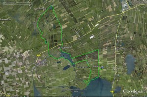 De route in Google Earth