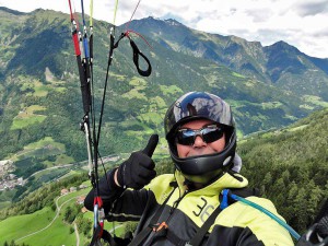 Stefke in de lucht boven Saltusio